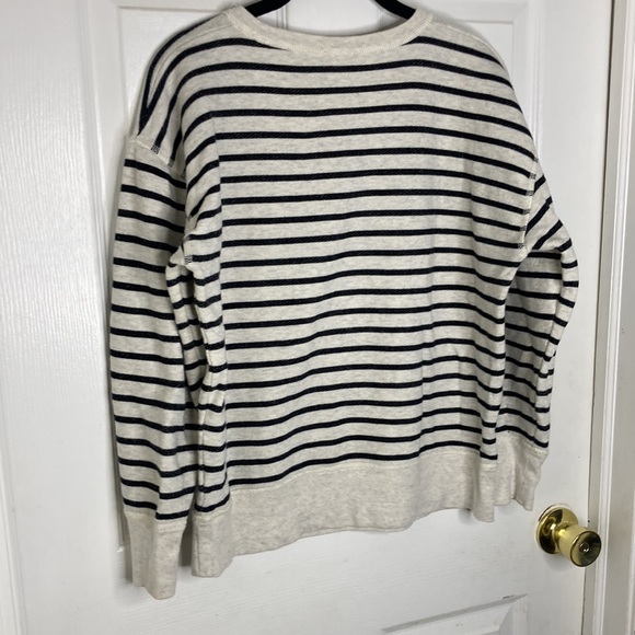 J Crew Cheers Black and White Stripe Blue Lettering Size M Cotton blend - Picture 4 of 7